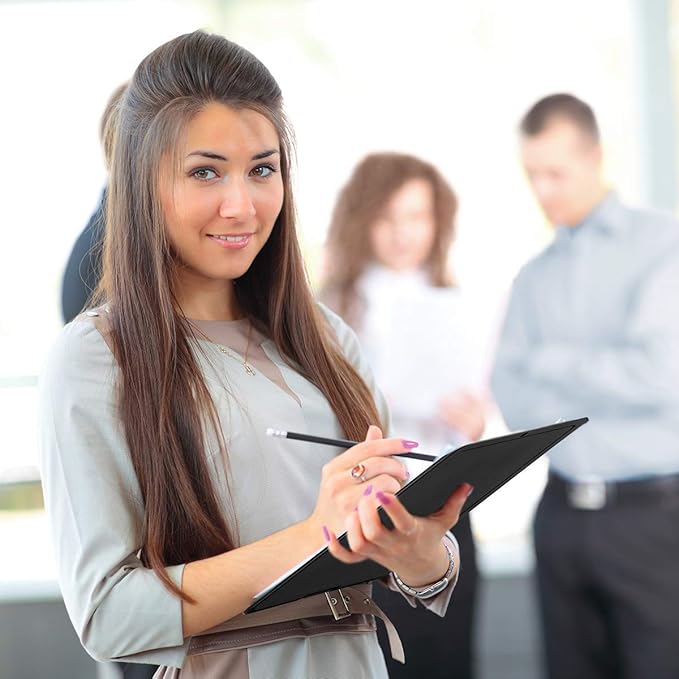 ZCZN Plastic A4 Form Storage Box Case, Black Clipboard Case, Suitable for School, Utility, Industrial Office, Medical Personnel, Set of 2