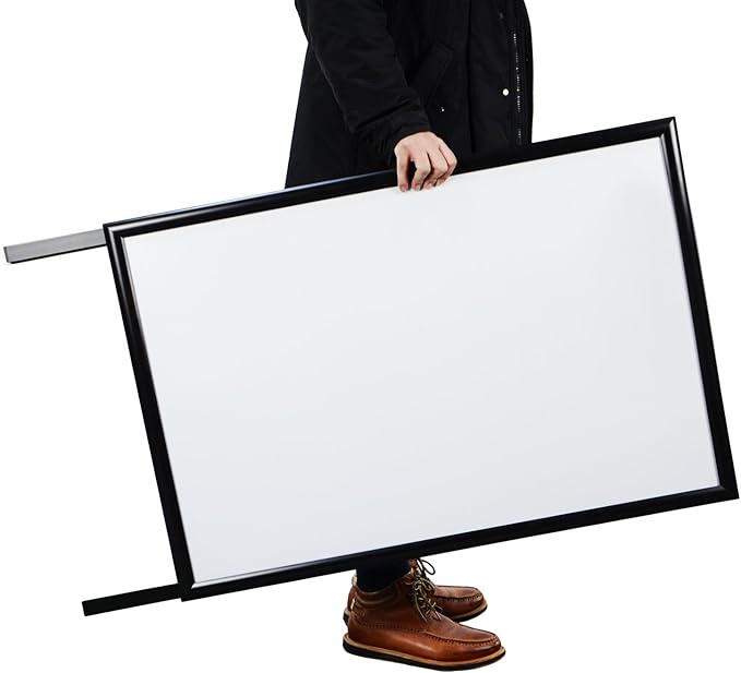 T-SIGN Sidewalk Sign for Indoor & Outdoor Sign - Open Aluminum A Frame Sign Poster Board 24x36 Inches, White Dry Erase Surface - Heavy Duty Double Sided Sandwich Board, Street Advertising Sign Board