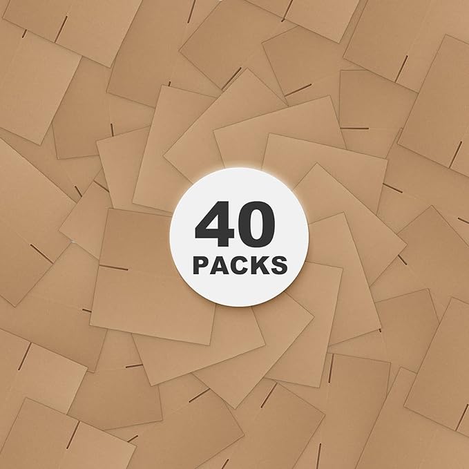 CRUGLA 40 Packs Shipping Boxes 6x6x6, Corrugated Cardboard Brown Mailing Box Bulk for Packing
