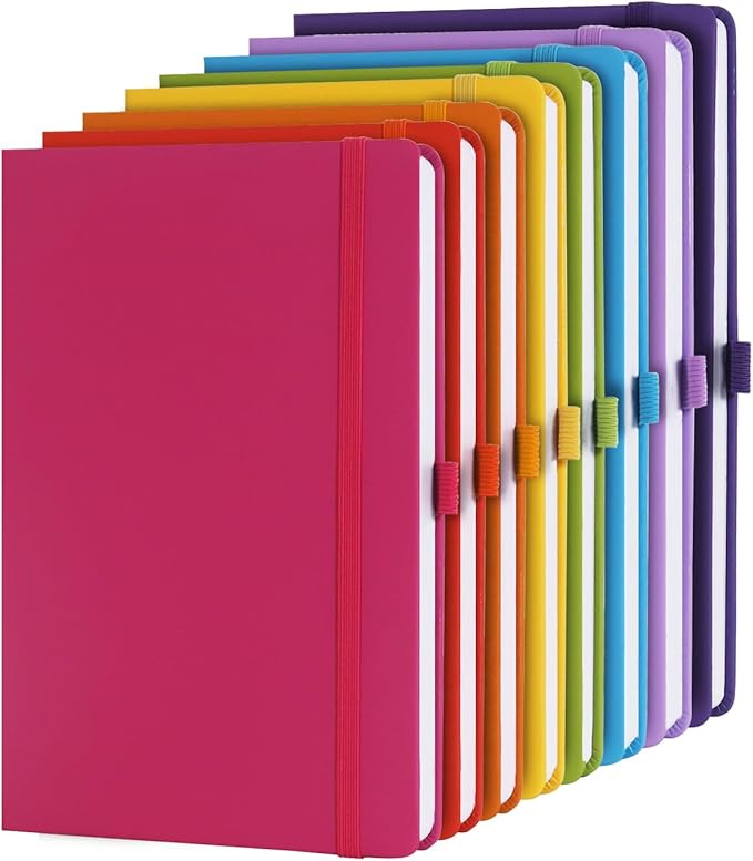 KODAPAGE A5 Liend Journal Notebook, 7mm College Ruled Notepad, Journaling for Writing, Work, School, Travel and Note Taking, Hardcover 224 Pages (112 Sheets) 5.5 x 8.3 inches Multicolored (8 Pack)