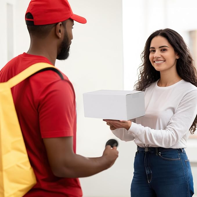 9x5x4 White Shipping Boxes Set of 40, Kraft Corrugated Cardboard Small Business Boxes for Business Packaging Boxes