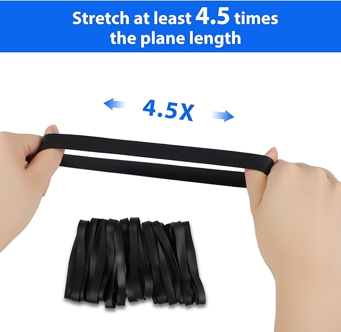 Large Rubber Bands Heavy Duty, 22 Pcs Size 107 Black Rubber Bands, Elastic Bands Suitable for Office Supplies and Trash Cans.