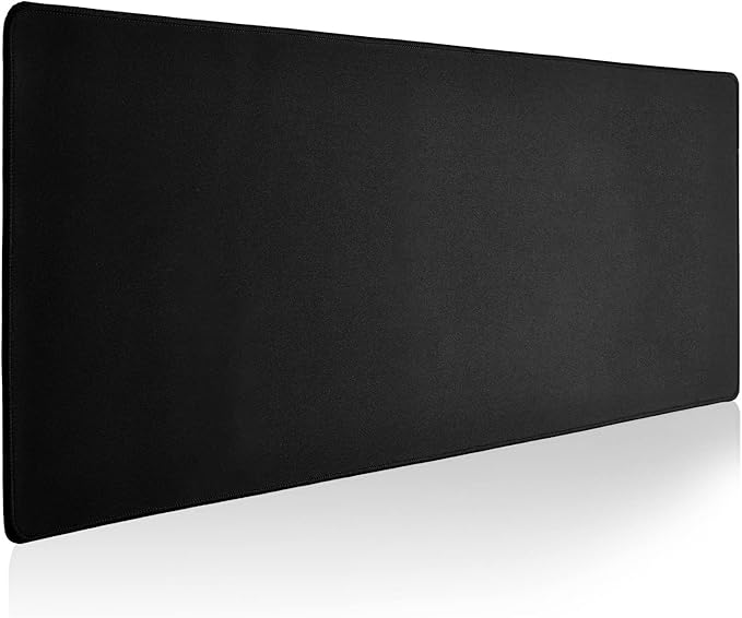 Large Gaming Mouse Pad with Durable Stitched Edges, Non-Slip Rubber Base, Big Computer Keyboard Mouse Mat Desk Pad for Home Office Gaming Work, 31.5"x11.8"x0.08", Black