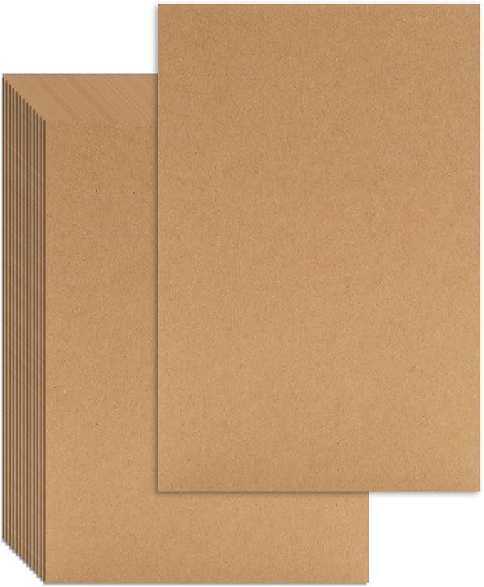 25 Pcs Book Board, Binder Board, Cover Board, Heavy Duty Chipboard for Book Binding, DIY Cardboard (Brown, 10 x 12.5 Inch 80PT)