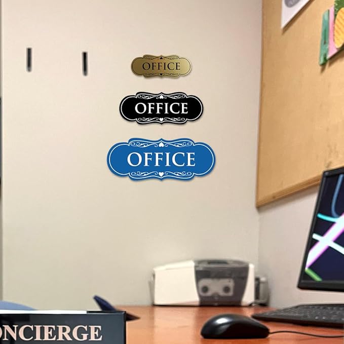 All Quality Designer Office Sign | Easy Installation - Blue - Medium (1 Pack)