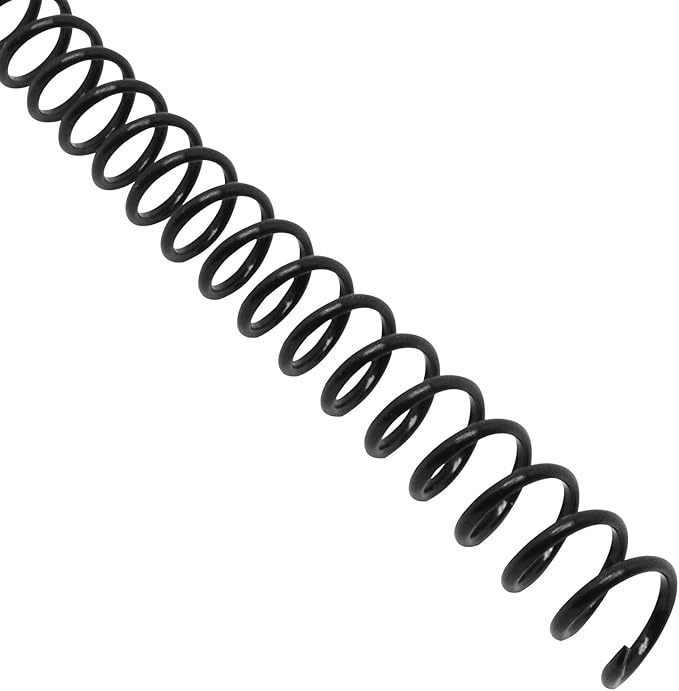 Plastic Spiral Binding Coils 100 Pack, Coil Binding 10mm(3/8") 75 Sheet Capacity, 4:1 Pitch Black Binding Spirals for Students and Coworkers