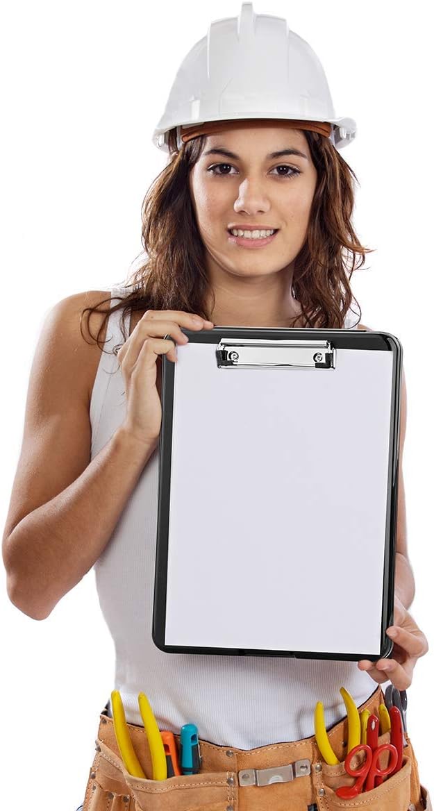 ZCZN Plastic A4 Form Storage Box Case, Clipboard Case, Suitable for School,Utility,Industrial Office, Medical Personnel,Black