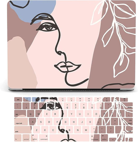 Bandless Protective Case Compatible with MacBook Pro 14'' 2021 M1 Pro/Max Model A2442, Plastic Laptop Hard Shell Case with Keyboard Cover Skin for MacBook Pro 14'' with Touch ID - Girl Pattern