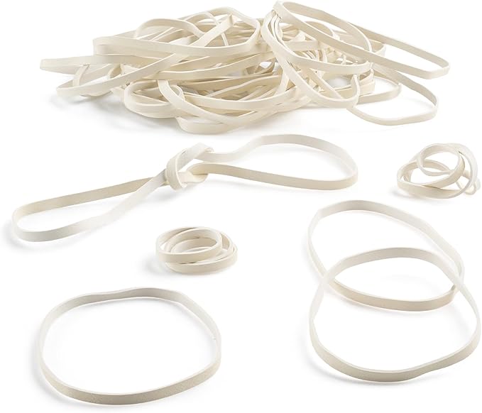 PlasticMill White Rubber Bands Size 33 (3 1/2" x 1/8") - #33 Rubber Bands Office Supplies - Strong, Elastic Bands for Crafts, Balloon Garland, Cash, File Folders (1,000-Pack)