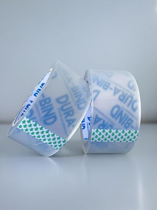 Durabind Heavy Duty Packing Tape 6 Pack. Rolls are 60 Yards x 2in. Tough Clear Tape for Shipping, Packing, Moving, Mailing, and All Box Types. Professional Grade. (6)