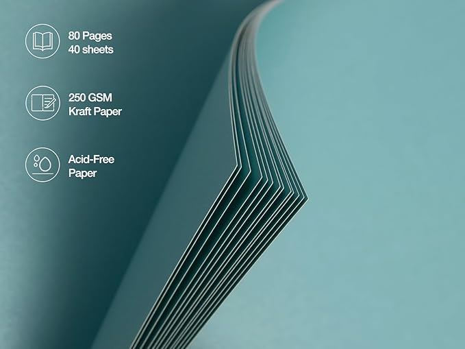 potricher 12 x 12 Inch Large DIY Scrapbook Photo Album 80 Pages Thick Kraft Blank Blue Paper Memory Book for Wedding and Anniversary Family (Blue, 12 Inch)