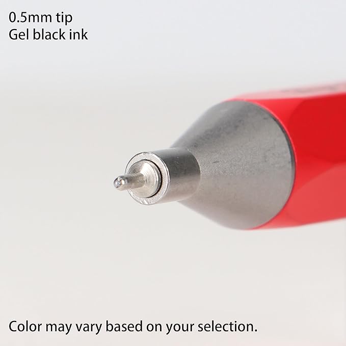 MARK'STYLE days, Gel Ink Metal Ballpoint Pen - 0.5mm Retractable Black Ink, Retro styling Light Weigh Pen, Made in Japan- Perfect for School, Office, and Journaling (Purple)