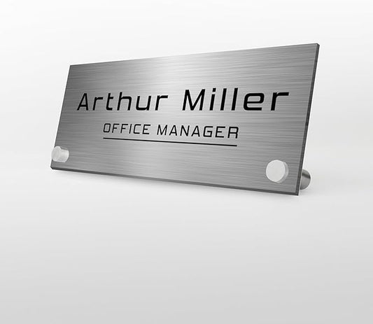 EGD ACM Desk Name Plate Personalized I Custom Office Desk Accessories Decor I Personalized Name Plate I Color Options (10 x 3.5 Inch) (3. ACM)