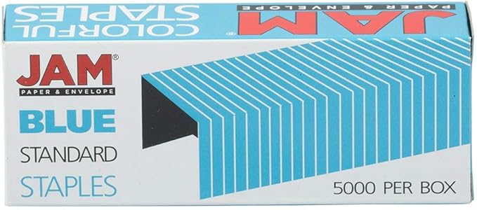JAM PAPER Standard Size Colorful Staples - Royal Blue - 5000/box