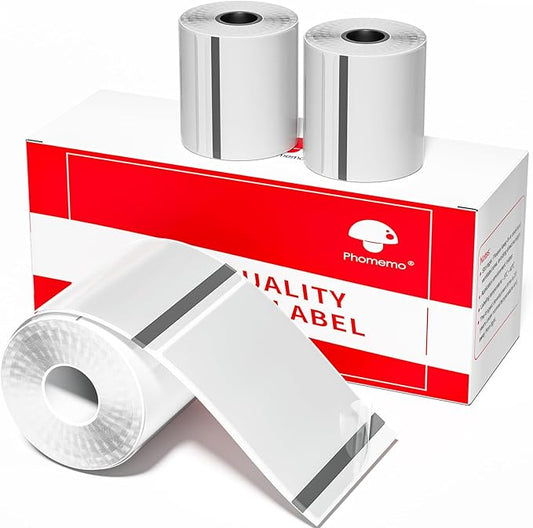 3 Rolls Phomemo Transparent Labels, 1.57'' x 2.36'' (40 x 60mm) Sticker for Phomemo M220 M110 M108 M250 M260 M221 M120 M150 Label Maker, for Barcode, Qr Code, Box, Name