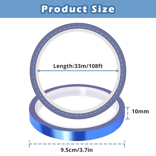 HTVRONT Heat Resistant Tape - 10mm X 33m Blue Heat Transfer Tape 2 Rolls Heat Tape, No Residue High Temperature Tape, High Adhesion Heat Tape for Sublimation, Heat Press, HTV Heat Transfer Tape