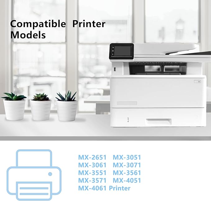 MX61NT MX-61NT Toner Cartridges MX-61NT-BA MX-61NT-CA MX61NT-MA MX-61NT-YA Compatible for Sharp MX-2651 MX-3051 MX-3061 MX-3071 MX-3551 MX-3561 MX-3571 MX-4051 MX-4061 Printer (4-Pack)