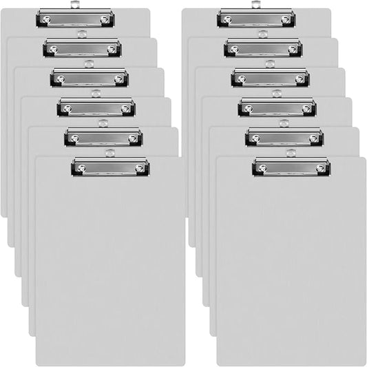 Epakh 12 Pieces Clipboard Bulks Metal Clipboard Aluminum Office Low Profile Clip Standard A4 Letter Size Metal Clip Board, Size 12.5 x 9 Inch