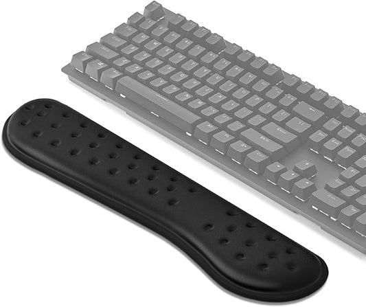 VANKEY Keyboard Wrist Rest, Memory Foam Keyboard Wrist Pad, Ergonomic Wrist Support for Keyboard, Comfortable Typing - Anti-Slip - Full Sized - Computer Desk Accessories, Black