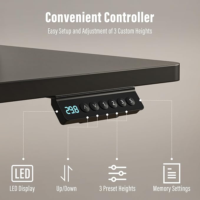 Standing Desk with Drawers,Thickened Table Legs Sit Stand Desk Electric for Home Office & Gaming,Ergonomic Stand Up Desk Cable Management Tray(Classic Black) (Classic Black, 63″ x 30″)