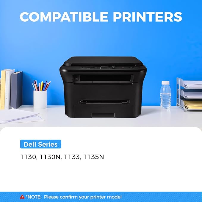 KingKJ 3J11D 1130 Black Toner Cartridge 2-Pack High-Yield Replacement for Dell 3J11D 1130 1133 1135 Toner Compatible with Dell 1130 1130N 1133 1135N Laser Printer Ink All-in-One Copier（2,500 Pages）