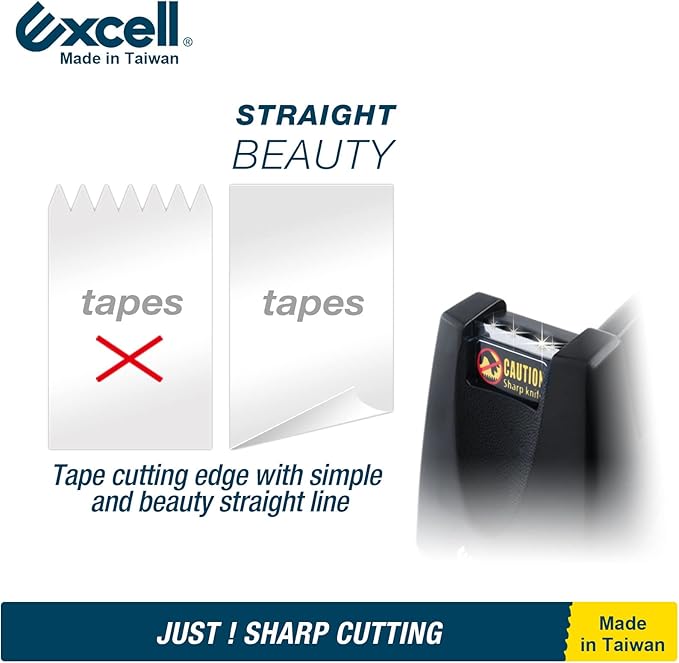 Excell EX-11419BK Desk Tape Dispenser (1" core) with Non-Skid Base, Desktop Tape Dispenser Design for Home, Office, Gift Store and Wrapping Purpose (1)