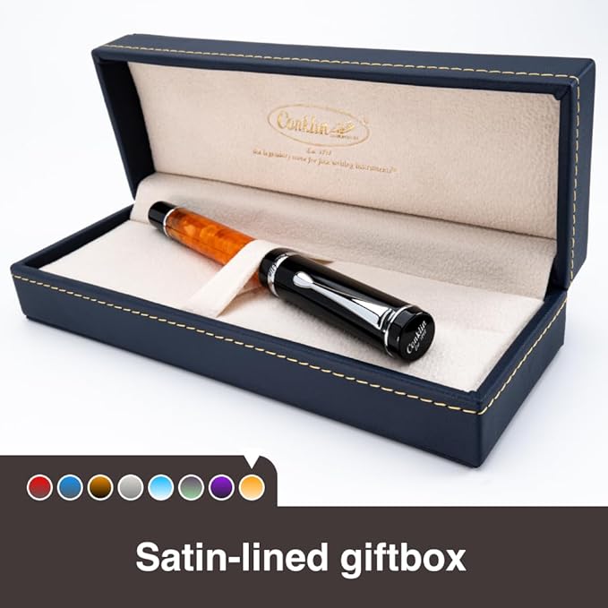 Conklin Duragraph Fountain Pen Orange Nights - Extra Fine Nib, Precision Writing Instrument with Vibrant Finish
