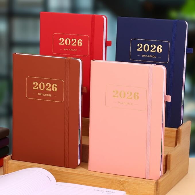 Customizable 2026 Daily Planner - Add Your Design/Logo/Text/Photo, Day a Page Personalized Journal with Multiple Colors Hardcover, Custom Agenda Book for Productivity & Organization, Brown