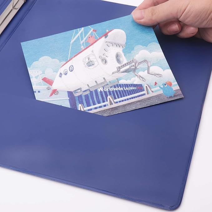 COMIX 3 Ring Binder 1.5 inch with Clear View Cover, 1.5" View Binder Holds 300 Sheets of US Letter Size Paper, 6 Pack (Dark Blue)