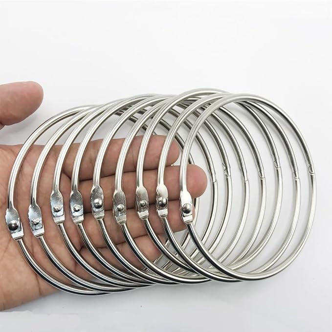 4 Inch Binder Rings Large Book Ring Metal Clips for Index Cards 10 Pack