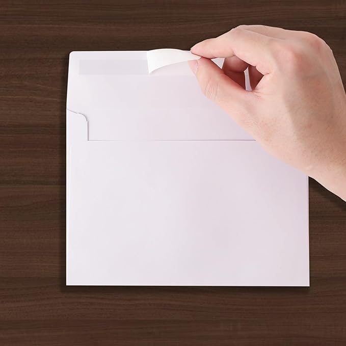 5x7 Envelopes 50 Pack, A7 White Envelopes for Invitations, 5 1/4” x 7 1/4” Large for Weddings, Invitations, Greeting Cards, Postcards, Photos, Mailing, Quick Self Seal.