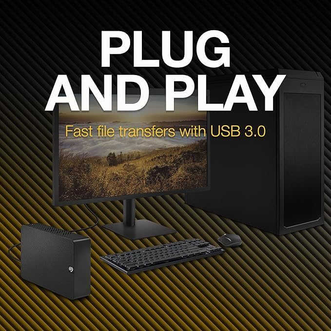 Seagate Expansion 28TB External Hard Drive HDD - USB 3.0, with Rescue Data Recovery Services (STKP28000400)