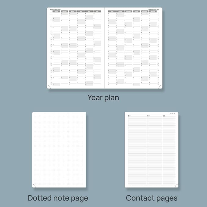 POPRUN 2026 Daily Planner One Page Per Day Even Weekends A4 Large Size (8.5" x 12") - 12 Months Calendar Hourly Appointment Book with Inner Pocket, Pen Holder, Hardcover - Violet