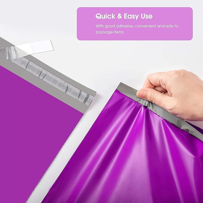 Metronic Poly Mailers 12X15.5 500Pack, Strong Adhesive Shipping Envelopes for Clothing, Waterproof Shipping Bags for Small Businesses, Flexible Mailers Poly Bags Packages Bags Purple