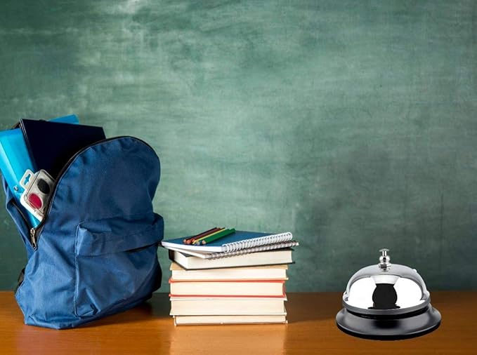 1InTheOffice Call Bell, Service Bell, 3/8" Diameter Desk Call Bell Chrome Finish for Hotels, Schools, Restaurants, Reception Areas, Hospital (4)