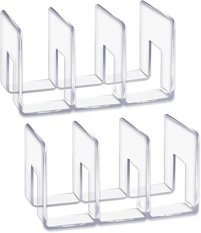 LUGUNU Acrylic Clear Purse Divider Organizer Clear Desk File Sorter Divider Mesh Folder Closet Shelf Storage Office Supplies Stand Holder Bookshelf (2 Pack of 3 Sections)