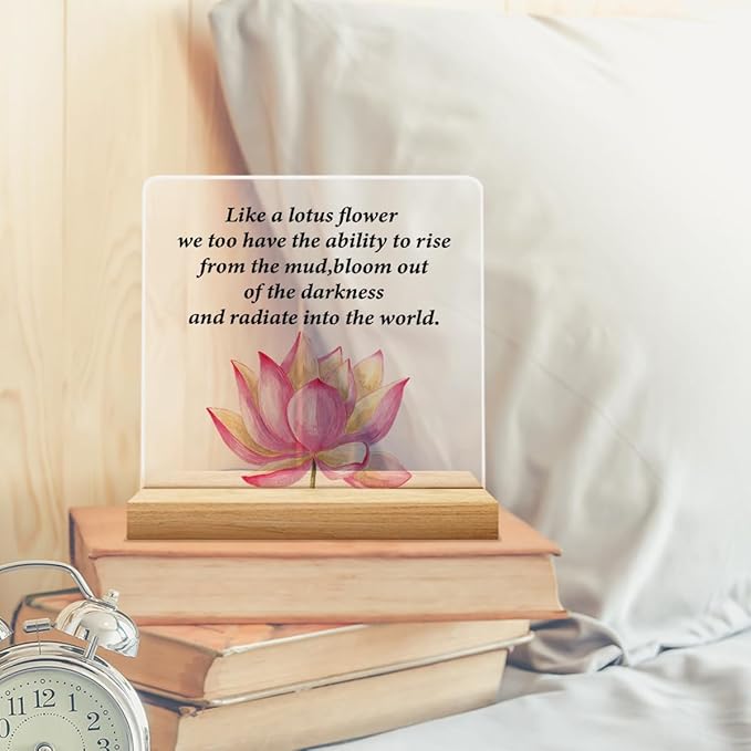 Motivational Gifts Lotus Sign Inspirational Gifts Just Like the Lotus Acrylic Desk Sign Decor