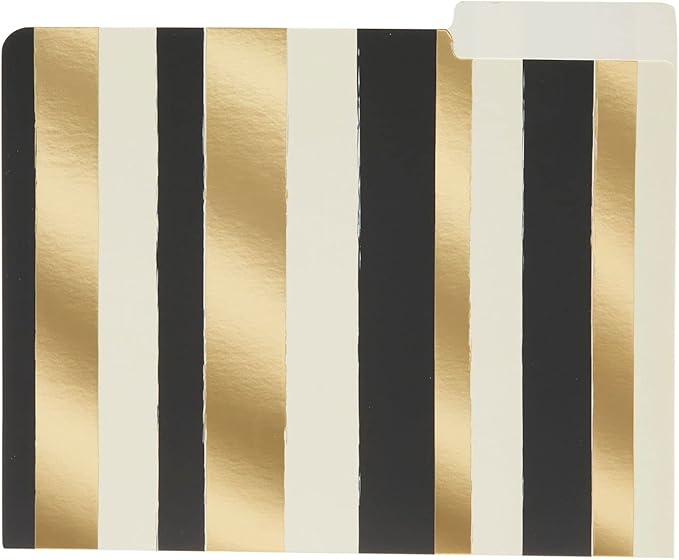 Paper Junkie Colored File Folders - 11.5 x 9.5 in, Gold Geometric, 12 Pack - Manila Folders with 1/3 Cut Tabs for File Cabinet - Desk Accessories & Cute Office Supplies