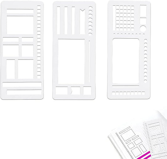 Handmade Flexible Record Template, Reusable Flexible Planner Stencils for Dot Grid Journaling, Calendar, Checklists, Scrapbooking & DIY Craft Supplies (B)