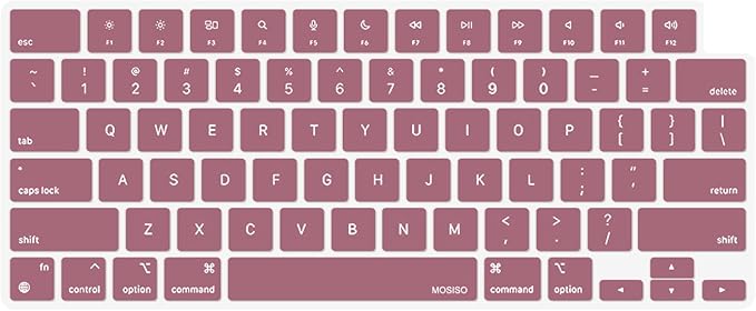 MOSISO Keyboard Cover Skin Compatible with MacBook Air 15 inch M3 A3114 M2 A2941/Air 13.6 A3113 A2681/Pro 14/16 M4 M3 M2 M1, Tea Petal Pink