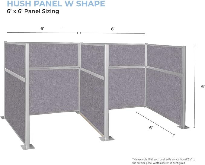 Versare Hush Panel Cubicle Kit | Workstation Partition Walls | Sound Dampening Cubicle Walls | Partitions for Desks