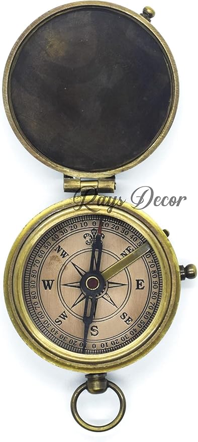 Personalized Engraved Compass Brass Metal Directional Compass with Leather Cover Gift for Husband, Personalized, Communion Gift, Gift for Him & Her, Luxury