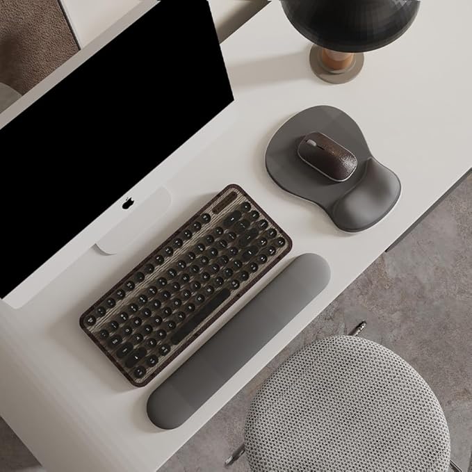 ErgoComfort Gel Wrist Rest Mouse Pad-Ergonomic Office Mousepad with Wrist Support-Non-Slip, Design Desk Accessories Mat for Home&Game Decor (04Graphite Glide)