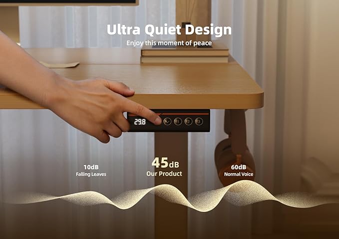 YDN Standing Desk with Keyboard Tray, 48 Inch Height Adjustable Desk with Cable Management, Natural Stand Up Desks for Home and Office, 48inch Natural