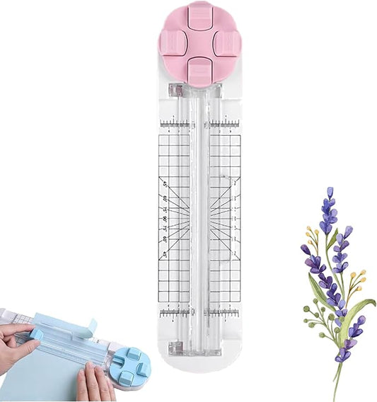 4-in-1 Multi-Function Paper Trimmer,Bidirectional Papers Cutter,Bidirectional Rotary Paper Cutter for A4/Photo/Card, for Daily Manual and Office Use (Pink)