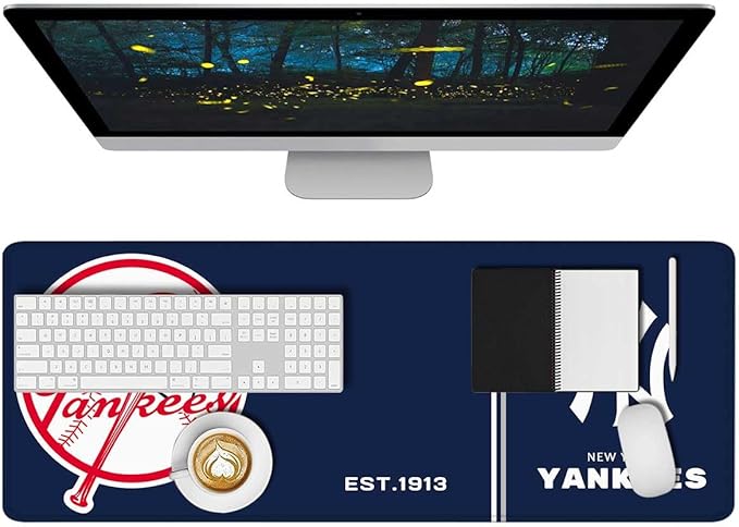 Generic Baseball Mouse Pad Extended Large Gaming Desk Pad 31.5 x 11.8 Inch, XL Mousepad Topographic Mouse Pad with Anti-Slip Rubber Base for New York Home Office