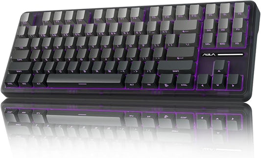 AULA F87 Pro Wireless Mechanical Keyboard,Tri-Mode BT5.0/2.4GHz/USB-C Hot Swappable Custom Keyboard,Pre-lubed Switches,Side Printed PBT Keycaps,75% TKL RGB Backlit Gaming Keyboards