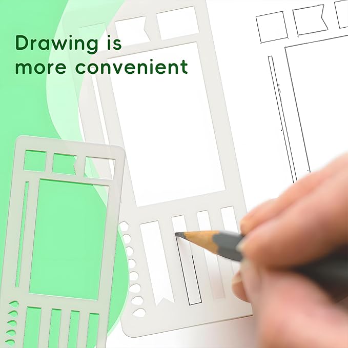 Handmade Flexible Record Template,Handmade Flexible Planner Stencils,Planner Stencils,Flexible Drawing and Checklist Templates,Planner Stencil Set Compatible with Coils Discs and Rings (Mix*3 Set)