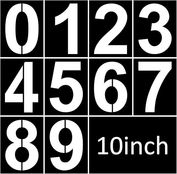 10 Inch Number Stencils Plastic Number Stencils Reusable Digital Painting Templates for Cake Stencil Address Templates