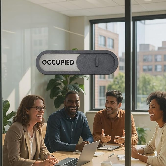 GEEKBEAR Vacant Occupied Slider Door Sign for Home Office - Premium MDF, 7.5 x 2.2 in (Red)